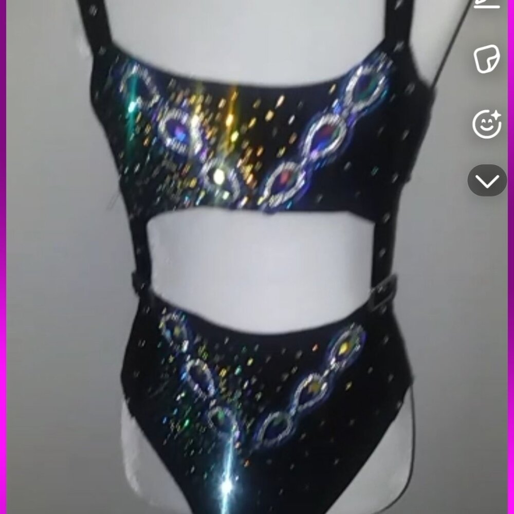 Custom Swarovski Rave Bodysuit